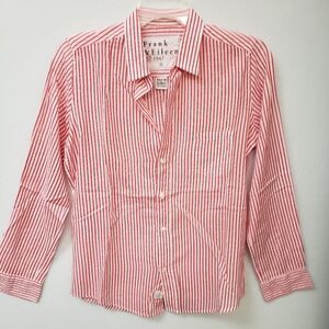 Frank & Eileen Barry S Pink Stripe Tailored Button-Up Shirt Blouse Womens Cotton
